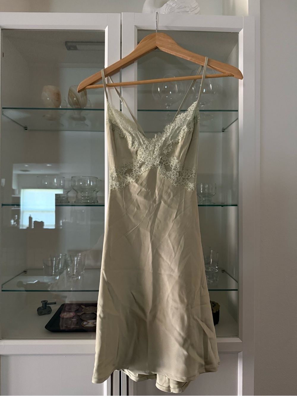 Princess Polly Sage Satin Slip Dress
